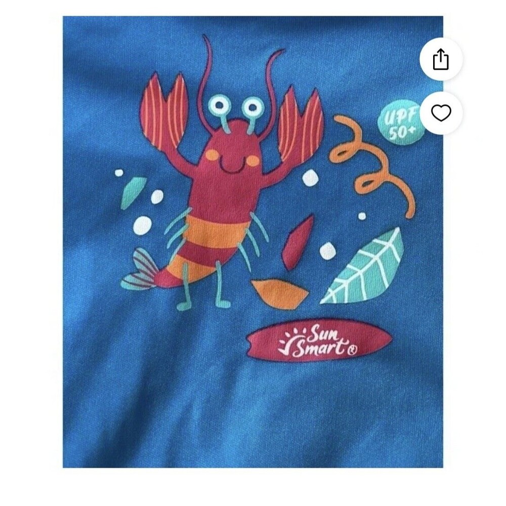 Toddler Rash Guard Sz M (4-5 Years) Pool Swim Tee Sun Smart UPF 50 Quick Dry New - Picture 4 of 4
